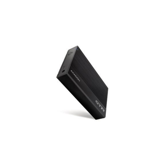 Axagon EE35-GTR USB-C 3.5" HDD külső ház, SATA 6G, tápegységgel, alumínium, fekete
