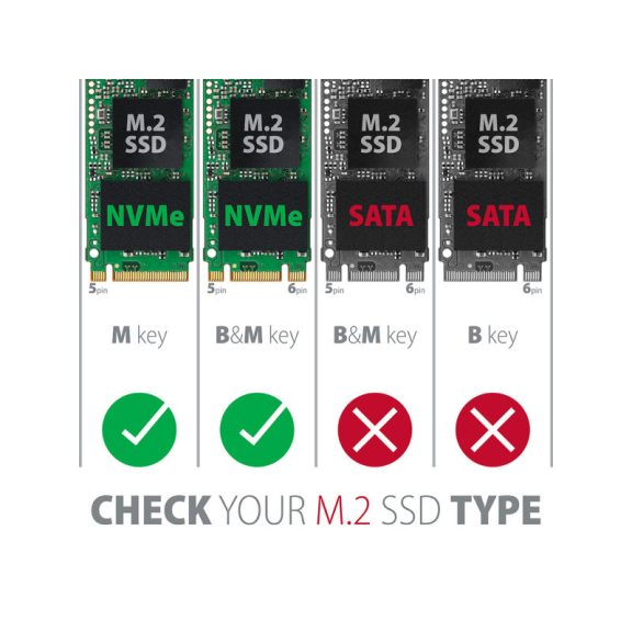 HDD ház Axagon EEM2-GTR SUPERSPEED+ USB-C - NVME M.2 fekete