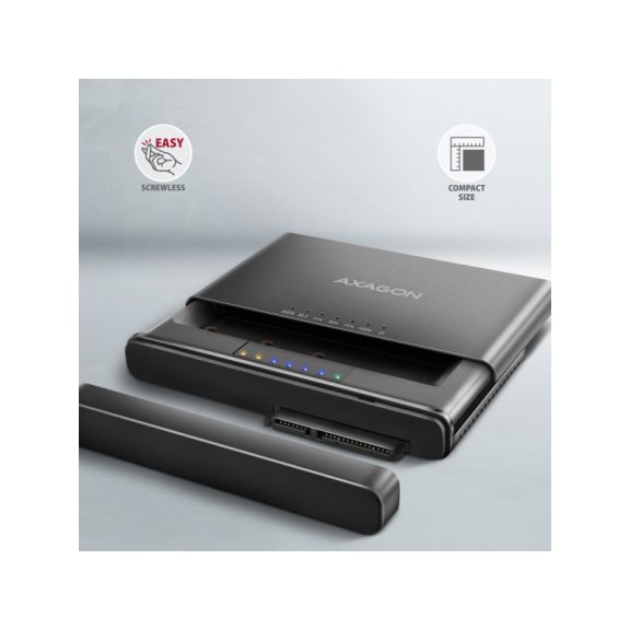 SSD ház AXAGON ADSA-CC USB-C 10Gbps M.2 NVMe + SATA SSD/HDD adapter