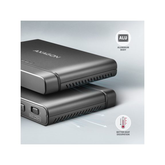 SSD ház AXAGON ADSA-CC USB-C 10Gbps M.2 NVMe + SATA SSD/HDD adapter