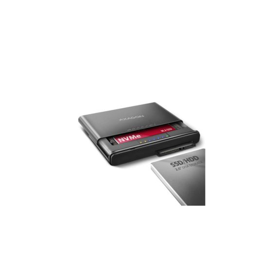 SSD ház AXAGON ADSA-CC USB-C 10Gbps M.2 NVMe + SATA SSD/HDD adapter