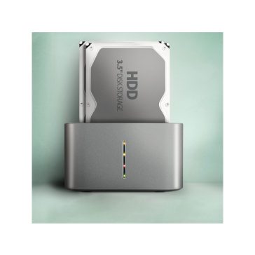   HDD Dokkoló Axagon ADSA-DC USB3.2 Gen1 - 2x SATA 6G CLONE DUAL HDD Dock Station ASMedia, fekete