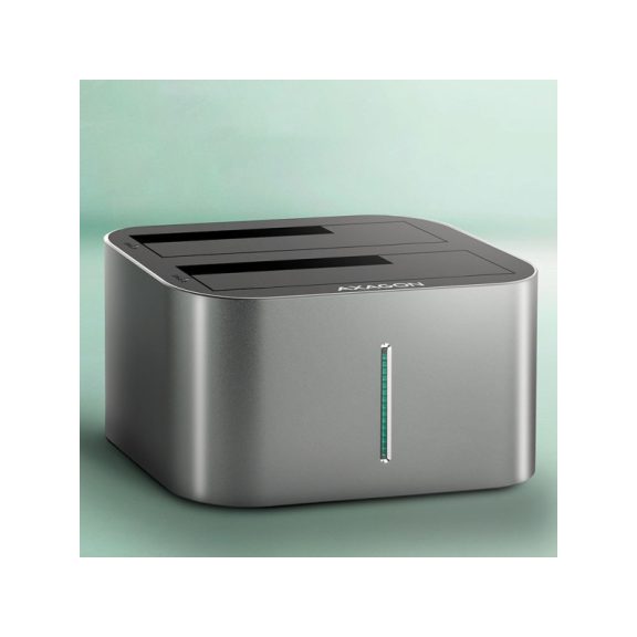 HDD Dokkoló Axagon ADSA-DC USB3.2 Gen1 - 2x SATA 6G CLONE DUAL HDD Dock Station ASMedia, fekete