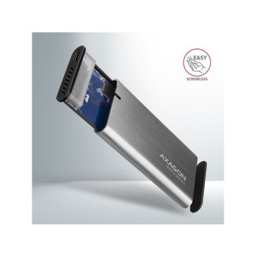   HDD ház Axagon EEM2-SG2 SUPERSPEED+ USB-C - M.2 NVME & SATA SSD, ezüst