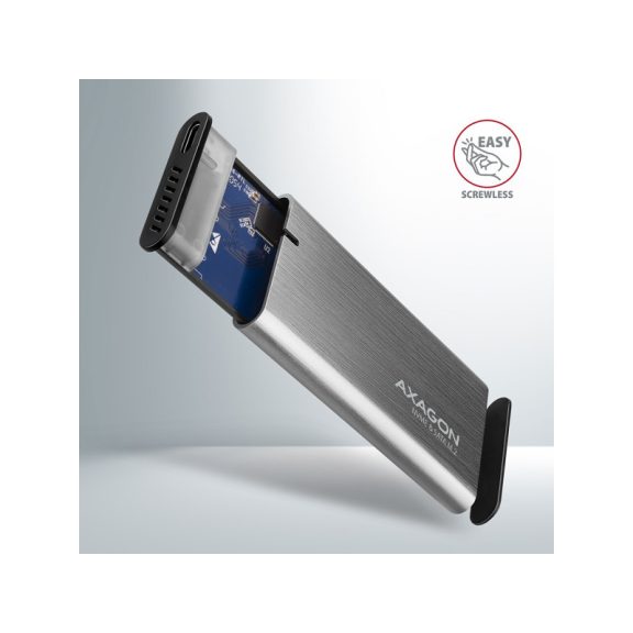 HDD ház Axagon EEM2-SG2 SUPERSPEED+ USB-C - M.2 NVME & SATA SSD, ezüst