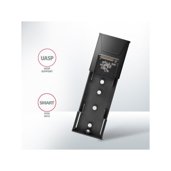 SSD ház AXAGON EEM2-GTS2 USB-C 10Gbps M.2 NVMe és SATA SSD, vékony, csavar nélküli