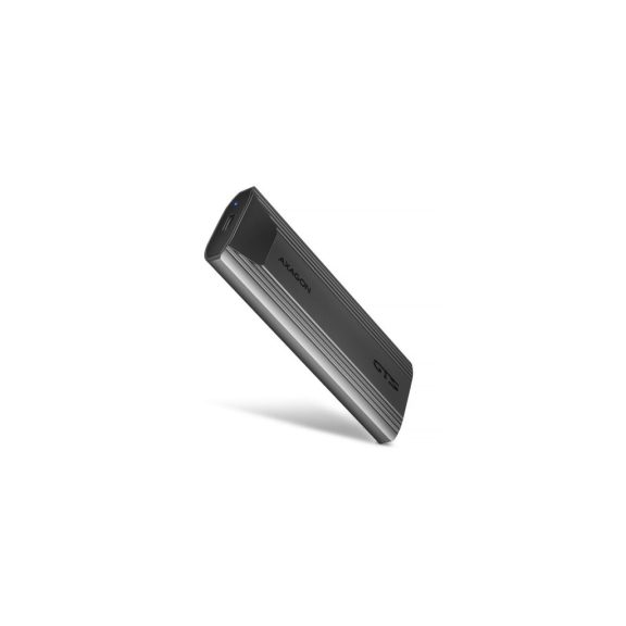 SSD ház AXAGON EEM2-GTS2 USB-C 10Gbps M.2 NVMe és SATA SSD, vékony, csavar nélküli