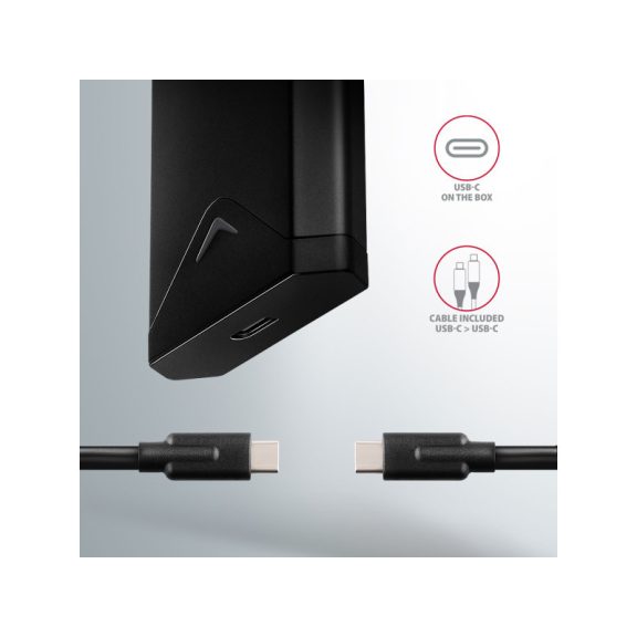 SSD ház AXAGON EEM2-UB2 USB-C 3.2 Gen 2 NVMe M.2 doboz fekete