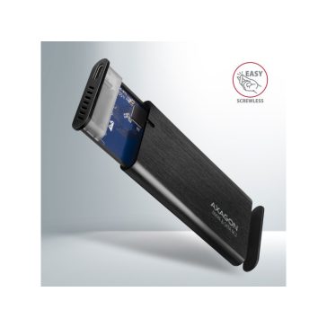   HDD ház Axagon EEM2-SB2 SUPERSPEED+ USB-C - M.2 NVME & SATA SSD, fekete