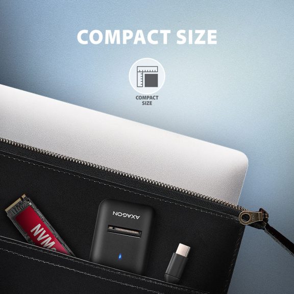 Axagon ADM2-CM USB-C 10Gbps - M.2 NVMe és SATA SSD adapter