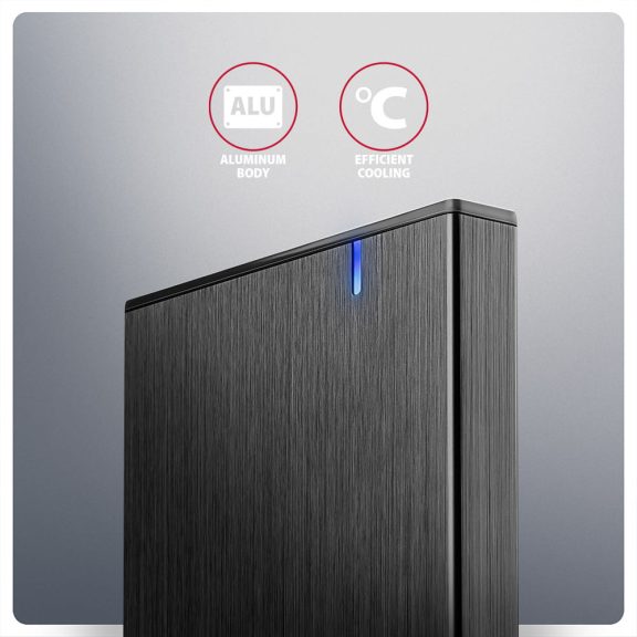 Axagon EE25-XA6C USB-C 2.5" HDD/SSD külső ház, 5Gbps, alumínium, fekete