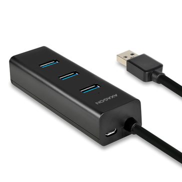   Axagon HUE-S2B USB hub, 4 port, USB 3.2 Gen 1, gyorstöltés 2A, fekete
