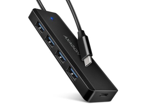HUB USB 3.0 Axagon 4port USB Type-C, travel hub, fekete