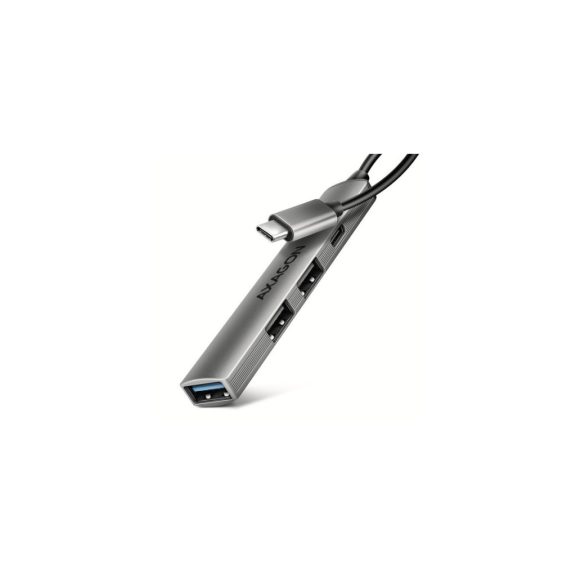 HUB AXAGON HUE-STC 1x USB3.2 Gen 1, 2x USB2.0, 1x USB-C 2.0, ALU, 12cm Type-C kábel