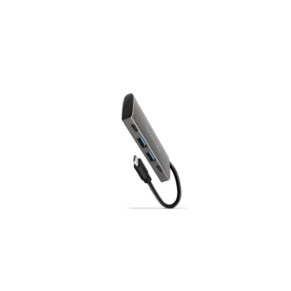 Axagon HMC-4G2 USB-C hub, 4 port, USB 3.2 Gen 2 10Gbps, alumínium