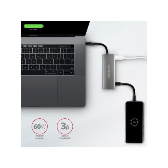 HUB AXAGON HMC-5G21 USB-C 10Gbps SPEEDSTER 5in1 hub