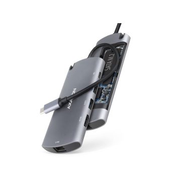   HUB AXAGON HMC-6M2 HUB, USB 3.2 Gen 1, M.2 SATA, SATA 6G, UASP, HDMI