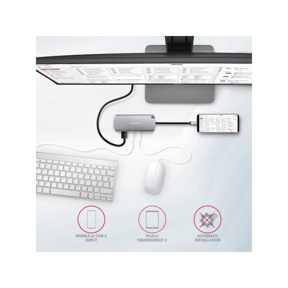 HUB AXAGON HMC-6M2 HUB, USB 3.2 Gen 1, M.2 SATA, SATA 6G, UASP, HDMI