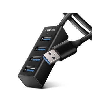   HUB AXAGON HUE-M1AL Mini USB-A-Hub,4x USB-A 3.2 Gen 1, silber - 1,2m
