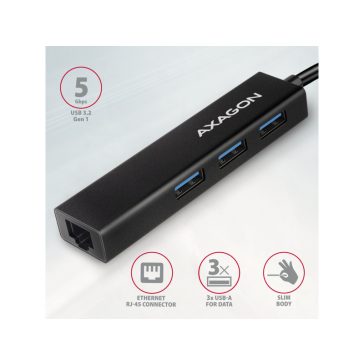 HUB AXAGON HMC-GL3A USB-C-Hub, 3x USB-A, Gbit-LAN