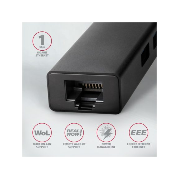 HUB AXAGON HMC-GL3A USB-C-Hub, 3x USB-A, Gbit-LAN