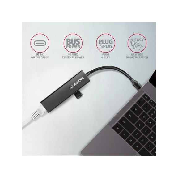 HUB AXAGON HMC-GL3A USB-C-Hub, 3x USB-A, Gbit-LAN
