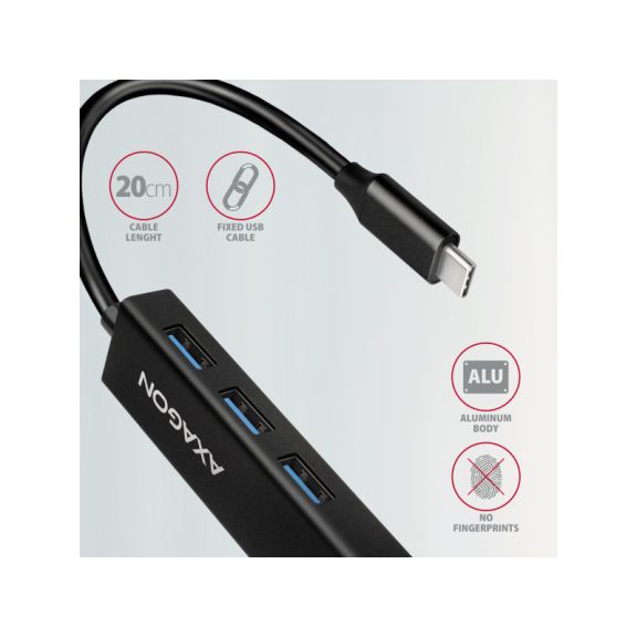 HUB AXAGON HMC-GL3A USB-C-Hub, 3x USB-A, Gbit-LAN