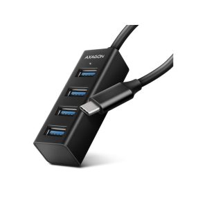 HUB AXAGON HUE-M1C USB3.2 Type-C Hub 4 portos fém fekete