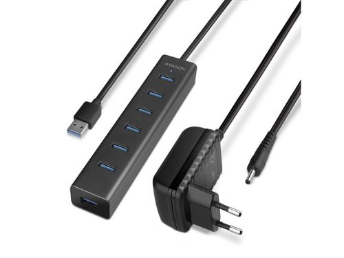 HUB AXAGON HUE-SA7BP 7xUSB3.0 CHARGING HUB+ 2A töltő
