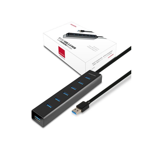 HUB AXAGON HUE-SA7BP 7xUSB3.0 CHARGING HUB+ 2A töltő