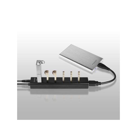 HUB AXAGON HUE-SA7BP 7xUSB3.0 CHARGING HUB+ 2A töltő