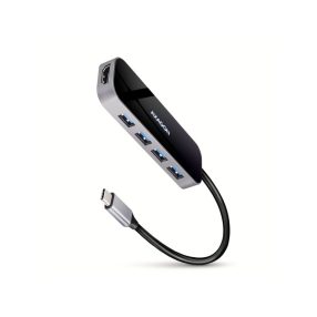   HUB AXAGON HMC-6H4A SuperSpeed USB-C COMBO 6in1 hub Fekete/szürke