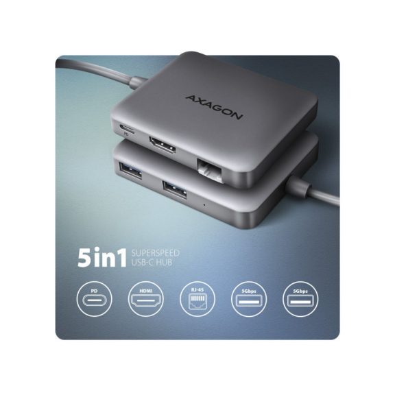 AXAGON HMC-5HL USB-C 5Gbps SuperSpeed 5in1 hub