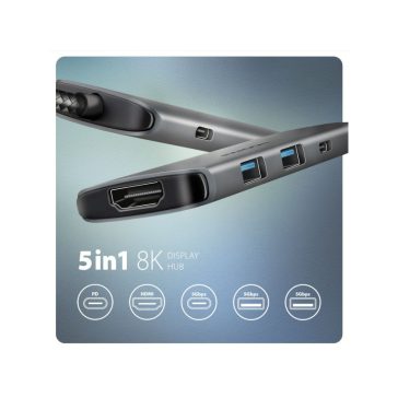 HUB AXAGON HMC-5H8K USB-C 5Gbps 5 az 1-ben 8K hub
