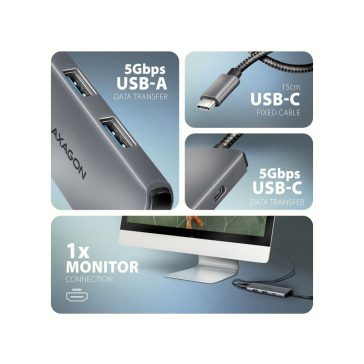 HUB AXAGON HMC-5H8K USB-C 5Gbps 5 az 1-ben 8K hub