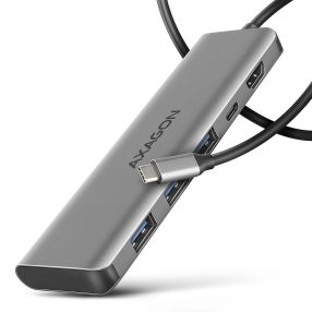   Axagon HMC-5H USB-C hub, 5 az 1-ben, HDMI 4K, Power Delivery, alumínium
