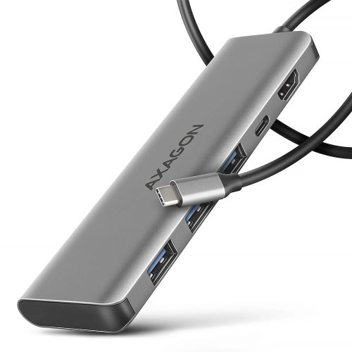 Axagon HMC-5H USB-C hub, 5 az 1-ben, HDMI 4K, Power Delivery, alumínium