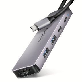   Axagon HMC-5H60 USB-C hub, 5 az 1-ben, HDMI 4K60Hz, Power Delivery, szürke