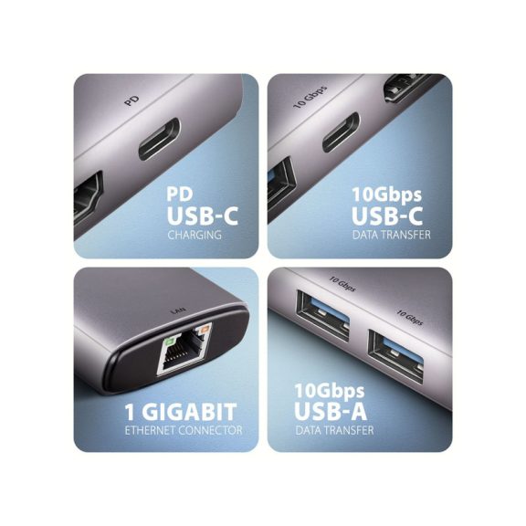 AXAGON HMC-6G2L USB-C 10Gbps 6in1 hub