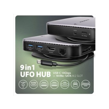 AXAGON HMC-UFO USB-C 10Gbps UFO 9in1 hub