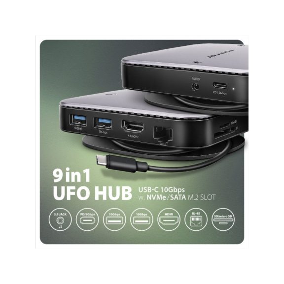 AXAGON HMC-UFO USB-C 10Gbps UFO 9in1 hub