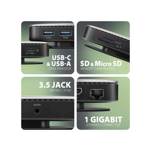 AXAGON HMC-UFO USB-C 10Gbps UFO 9in1 hub