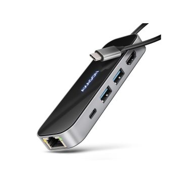AXAGON HMC-6GLN USB-C 5Gbps GLASS 6in1 hub