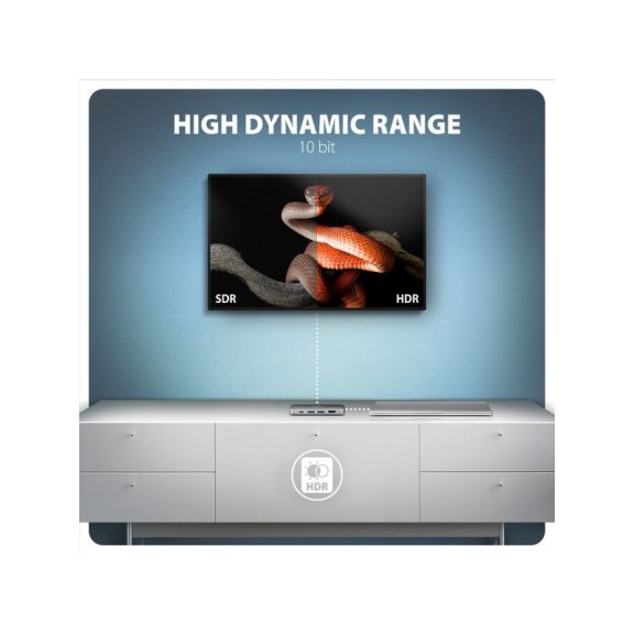 AXAGON HMC-6GLN USB-C 5Gbps GLASS 6in1 hub