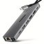 Axagon HMC-7HX2 USB-C hub, Dual 4K HDMI, PD 100W, Gigabit LAN, alumínium