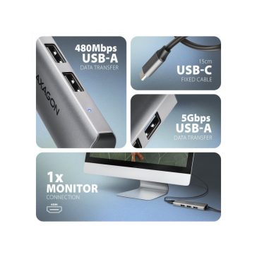 AXAGON HMC-H3A USB-C 5Gbps STARTER 4in1 hub