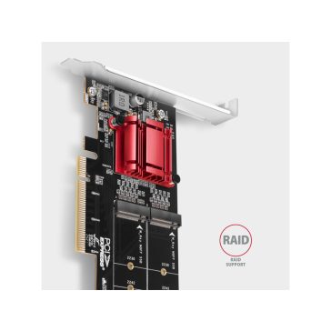   I/O bővítőkártya AXAGON PCEM2-ND PCE-E 3.0 8x - dual M.2 NVMe M-key