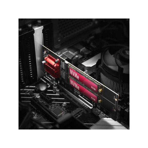 I/O bővítőkártya AXAGON PCEM2-ND PCE-E 3.0 8x - dual M.2 NVMe M-key