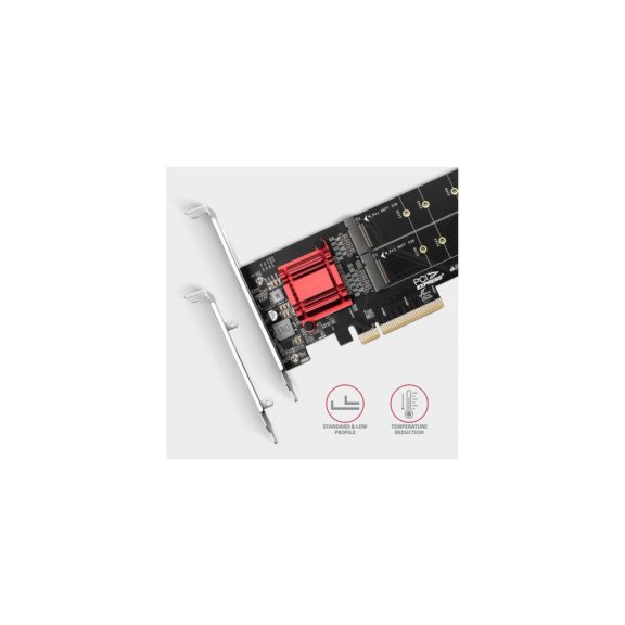 I/O bővítőkártya AXAGON PCEM2-ND PCE-E 3.0 8x - dual M.2 NVMe M-key