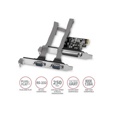   I/O bővítőkártya AXAGON PCEA-PSN PCIE 1x párhuzamos + 2x soros